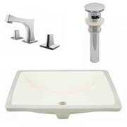 AMERICAN IMAGINATIONS 20.75" W CSA Rectangle Undermount Sink Set In Biscuit, Chrome Hardware, Overflow Drain Incl. AI-27100